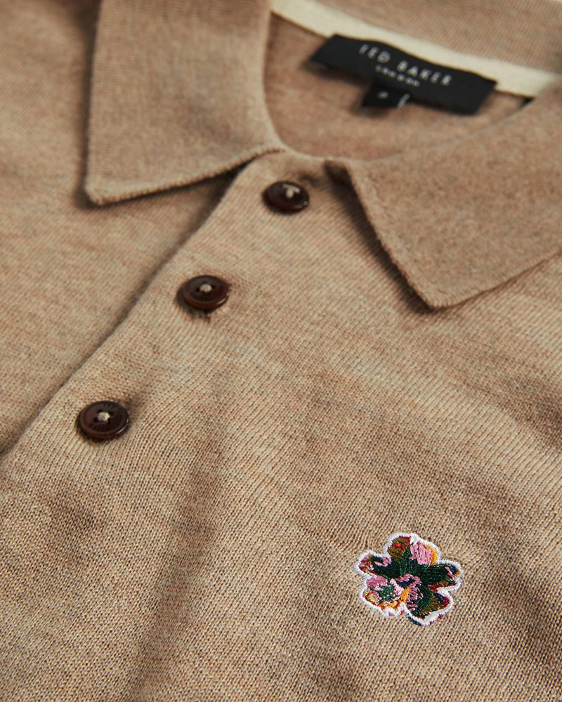 Ted Baker Haworth Sleeve Knitted Polo Blast Herr Bruna | UBV-258140