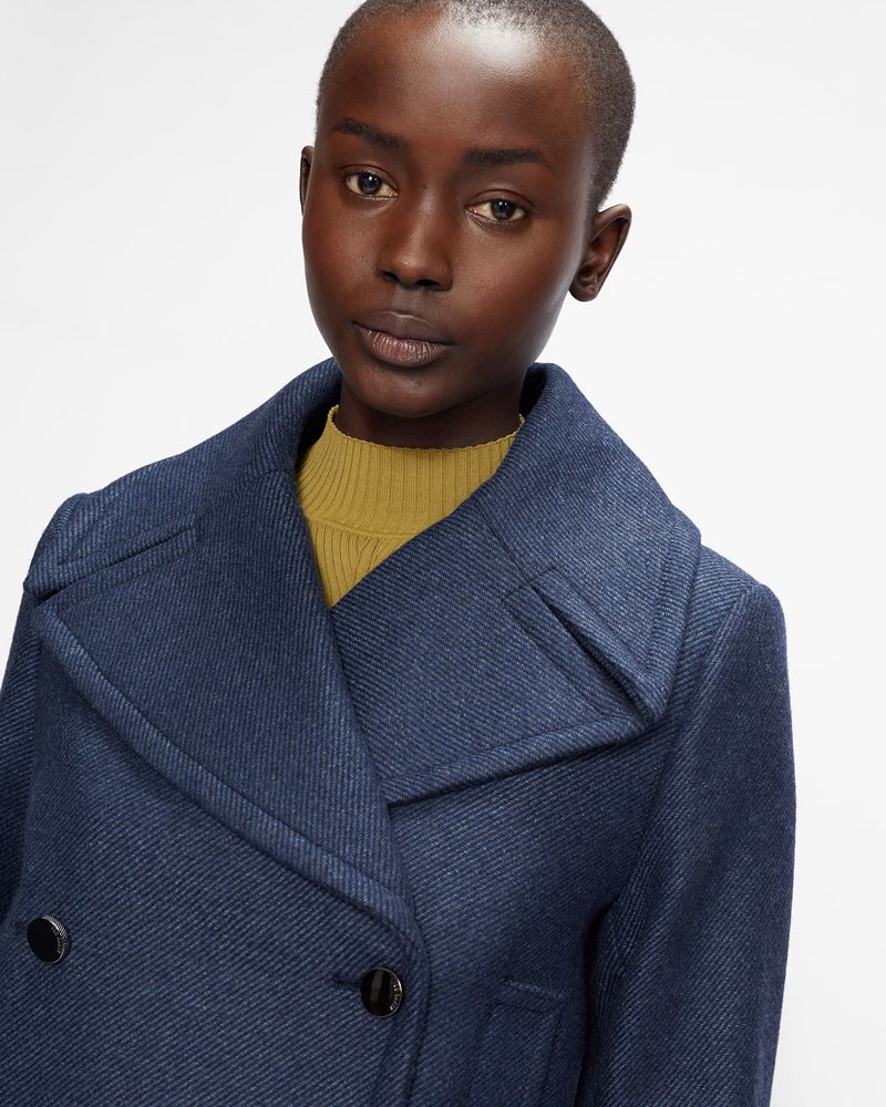 Ted Baker Hayylii Long Pea With Oversized Collar Jacka Dam Marinblå | ANW-486132