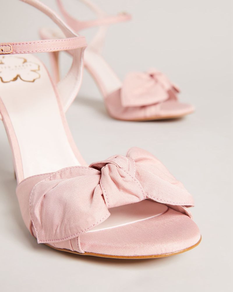 Ted Baker Heevia Moire Satin Bow Höga Klackar Dam Rosa | HUD-261083