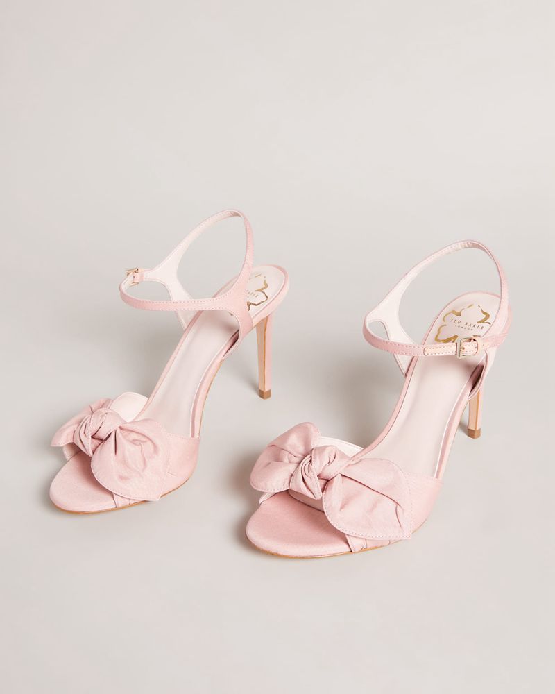 Ted Baker Heevia Moire Satin Bow Höga Klackar Dam Rosa | HUD-261083