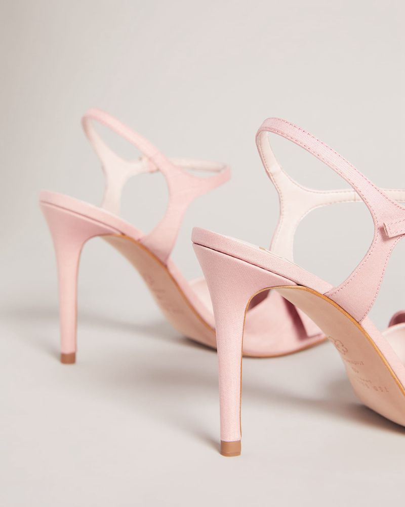 Ted Baker Heevia Moire Satin Bow Höga Klackar Dam Rosa | HUD-261083