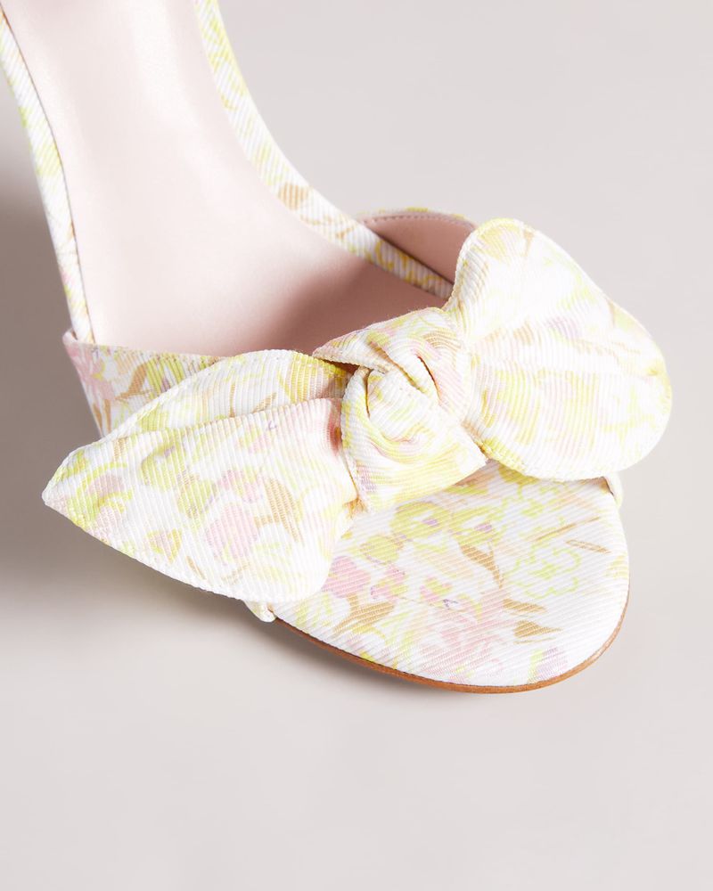 Ted Baker Heevip Sketchy Magnolia Bow Höga Klackar Dam Gula | OLJ-286751