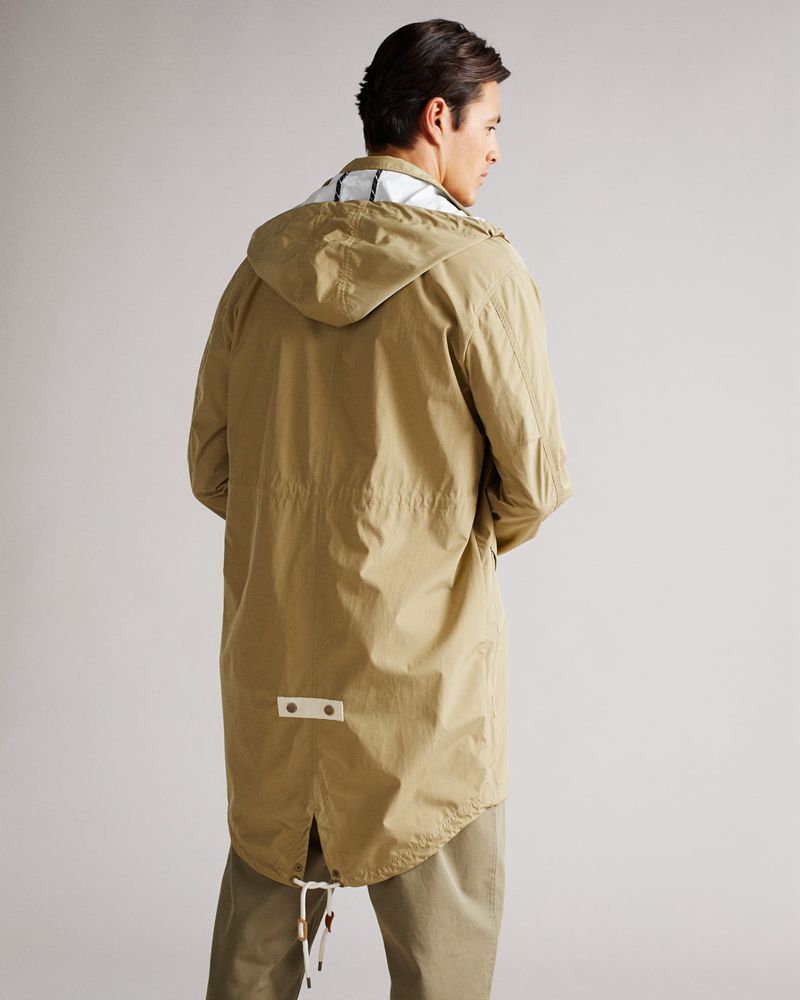 Ted Baker Heogan Fishtail Parka Jacka Herr Vita | PUY-127368