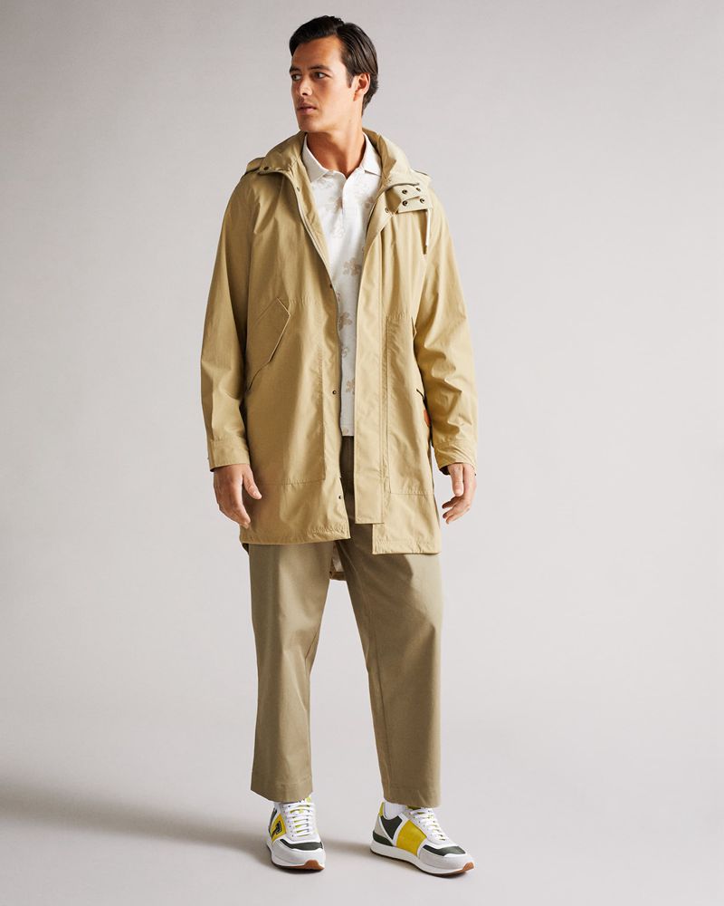 Ted Baker Heogan Fishtail Parka Jacka Herr Vita | PUY-127368