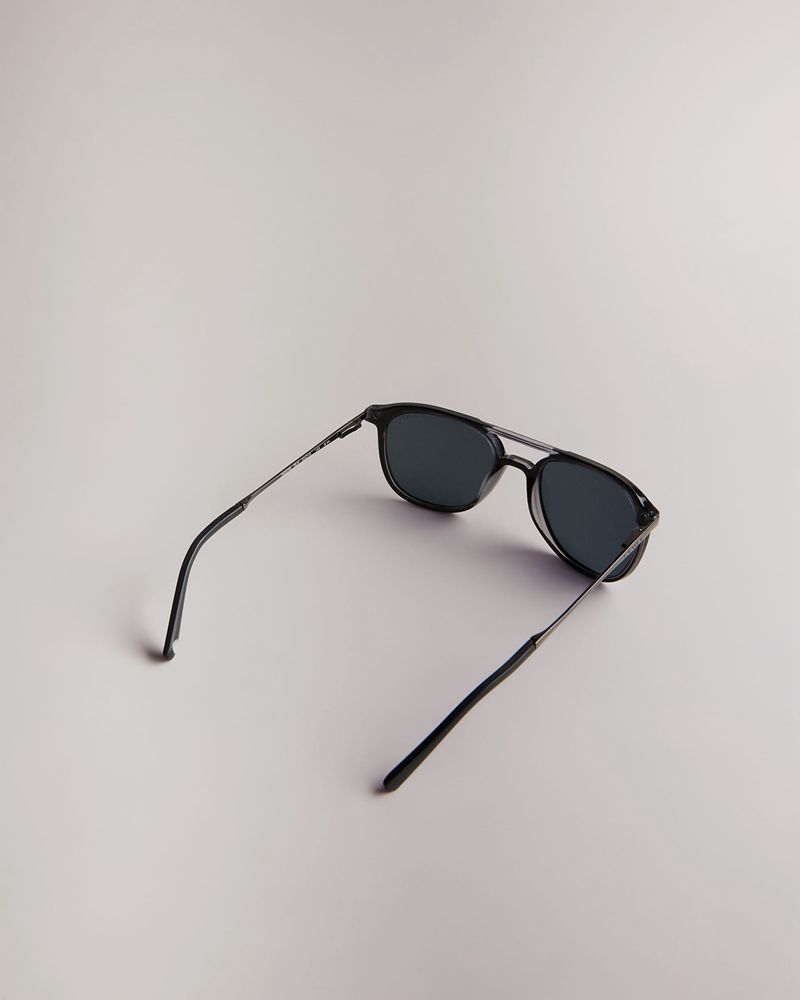 Ted Baker Hermtt Tms098 Square Aviator Metal Solglasögon Herr Svarta | NRZ-620785