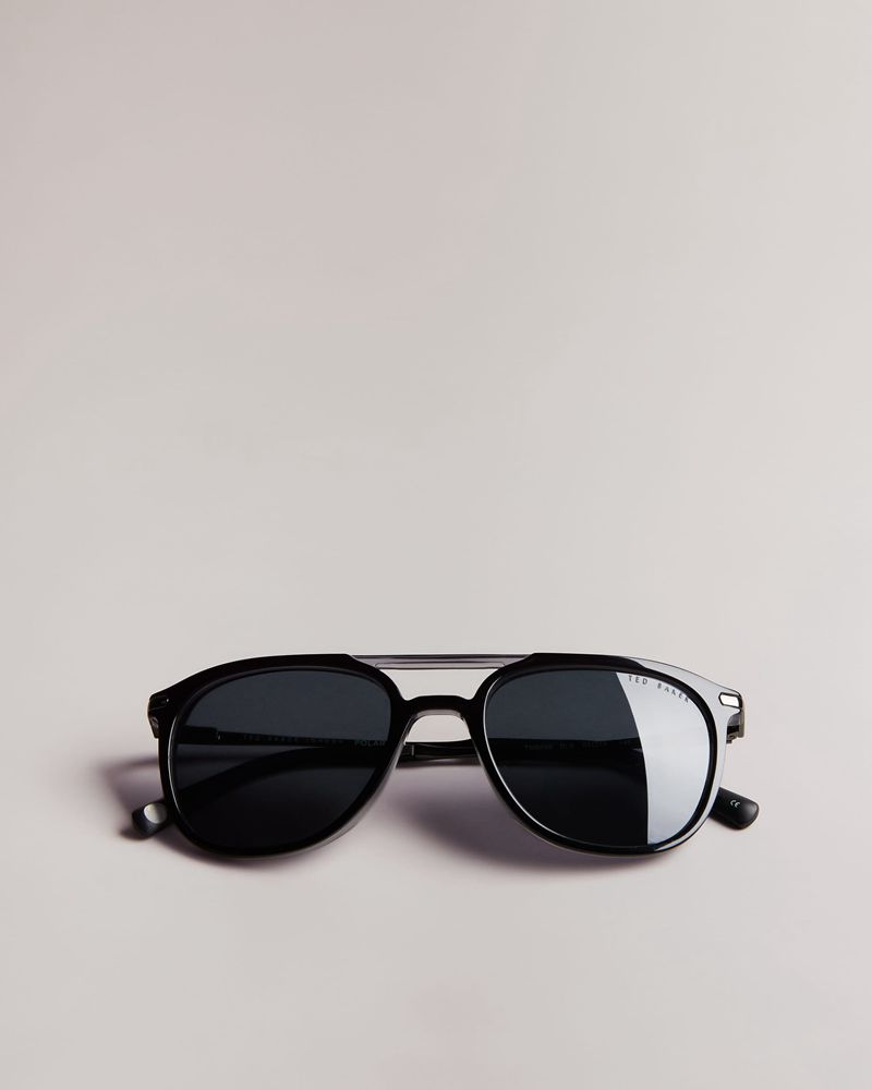 Ted Baker Hermtt Tms098 Square Aviator Metal Solglasögon Herr Svarta | NRZ-620785
