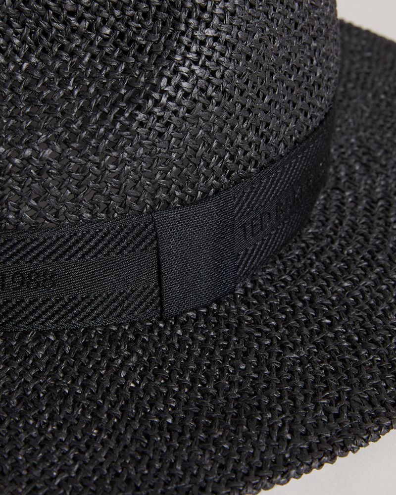 Ted Baker Hiltins Straw Webbing Band Panama Hatt Herr Svarta | HYE-531720