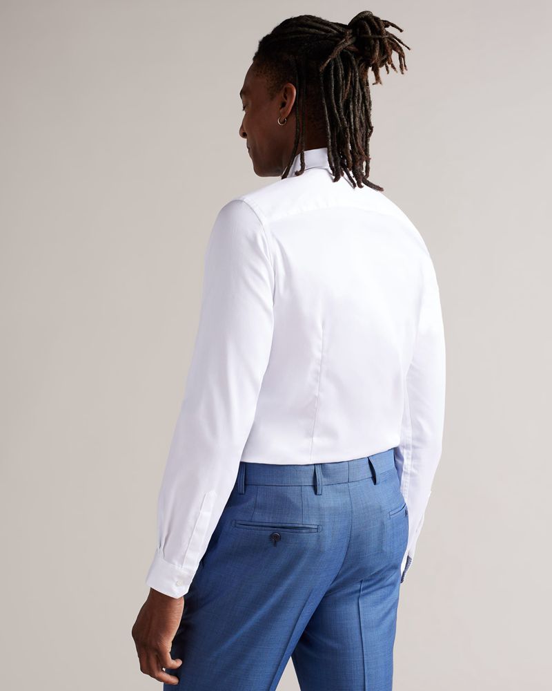 Ted Baker Holmess Long Sleeve Slim Fit Skjorta Herr Vita | JCZ-817236