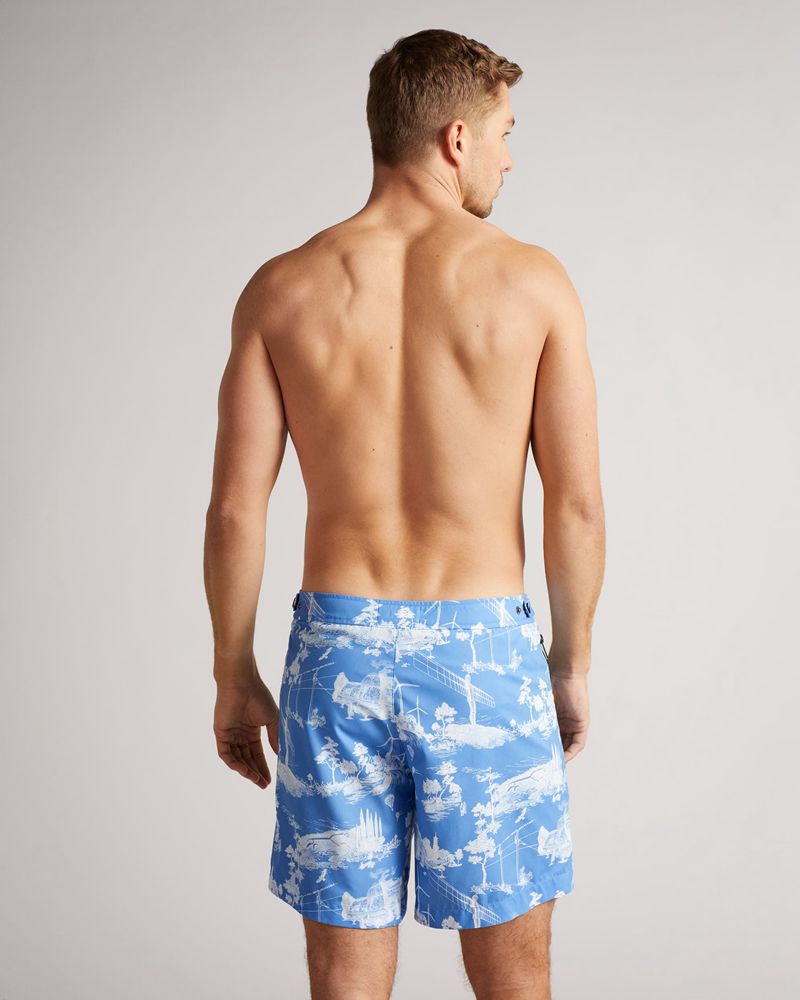 Ted Baker Holoway Printed Badkläder Herr Blå | CJD-903217