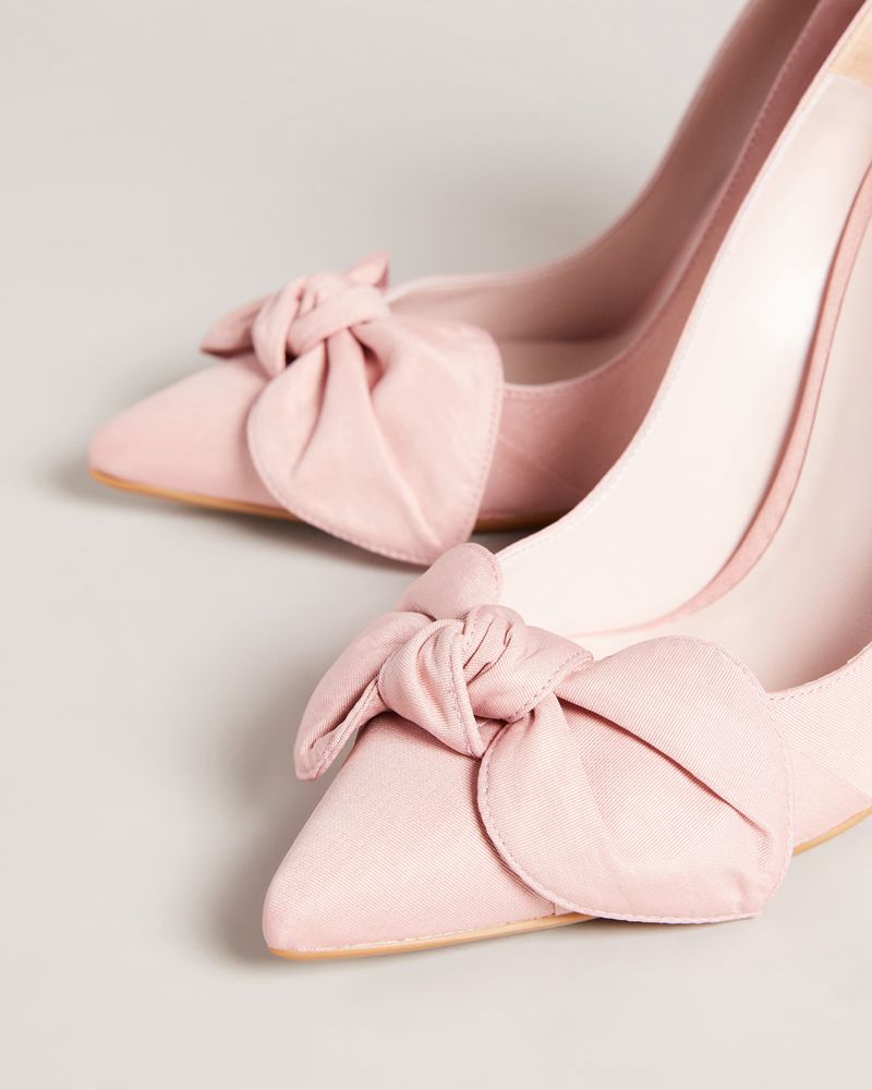 Ted Baker Hyana Moire Satin Bow Court Höga Klackar Dam Rosa | UJS-465812