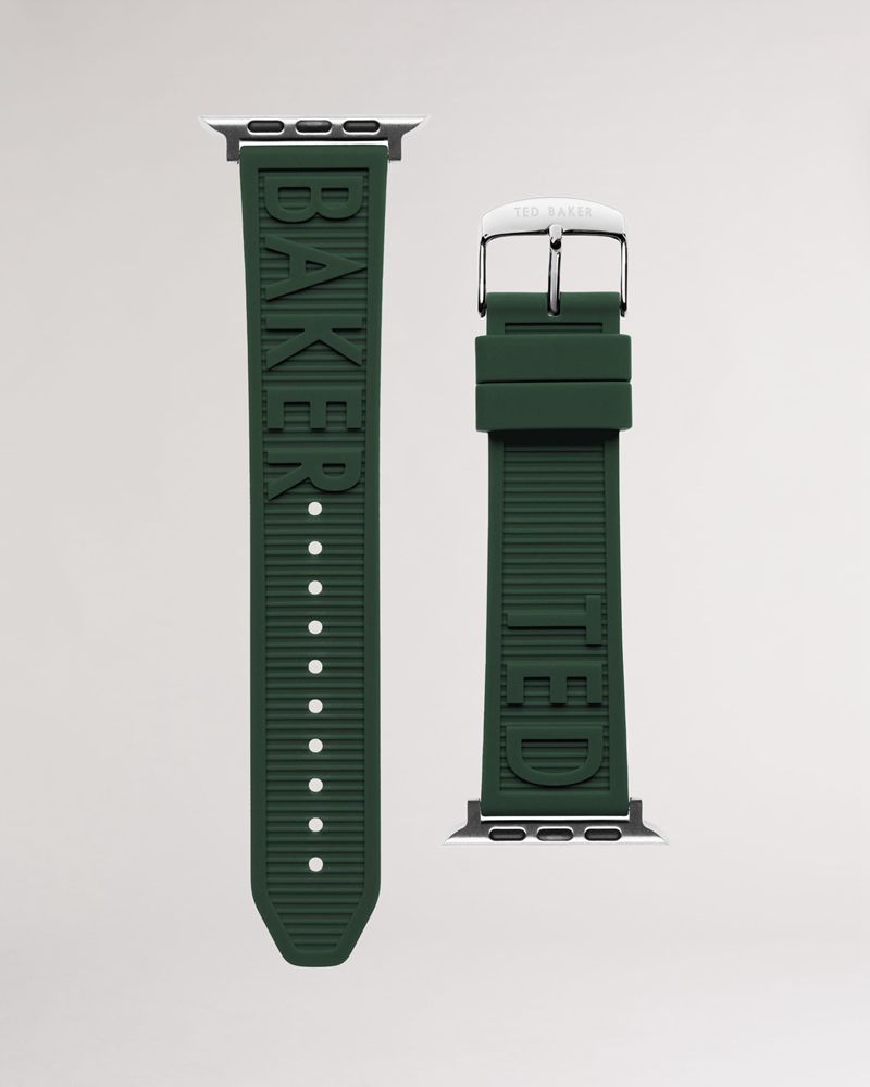 Ted Baker Hyrogn Silikon Logo Apple Rem Klocka Herr Gröna | BCX-015936