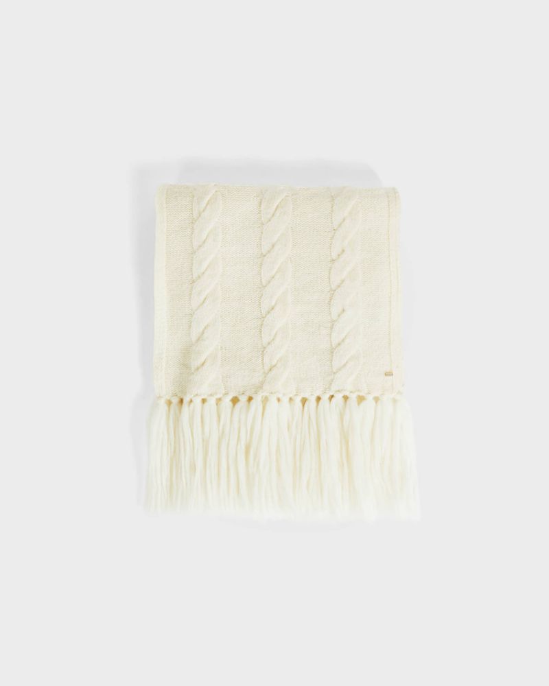 Ted Baker Iciey Tjock Cable Knitted Halsduk Dam Vita | AFT-571904