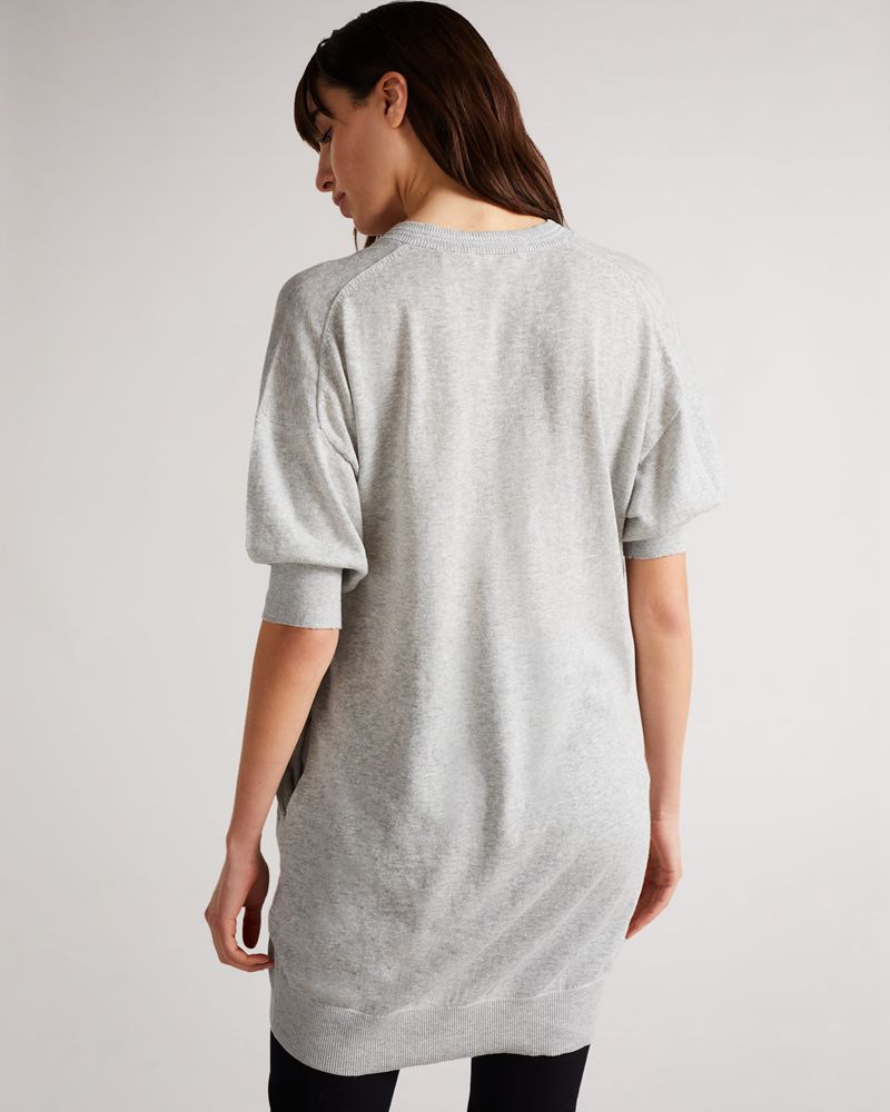 Ted Baker Inula V Neck Sleeve Detailed Knit Klänning Dam Gray | GKJ-830452
