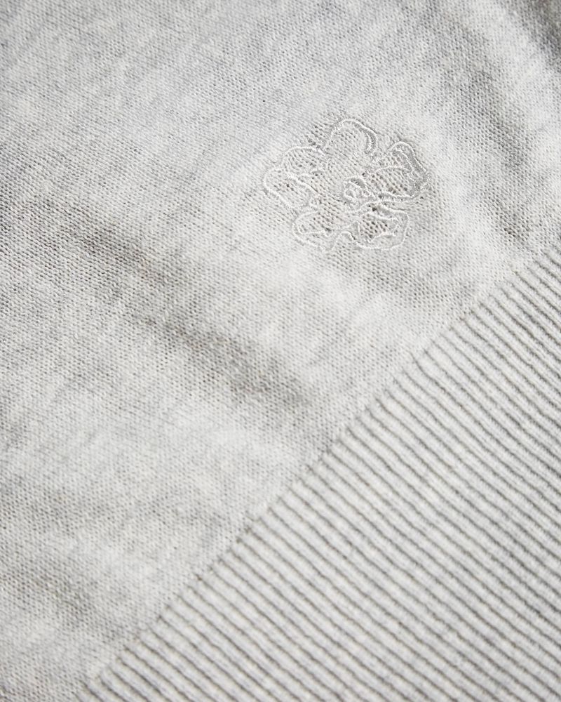 Ted Baker Inula V Neck Sleeve Detailed Knit Klänning Dam Gray | GKJ-830452