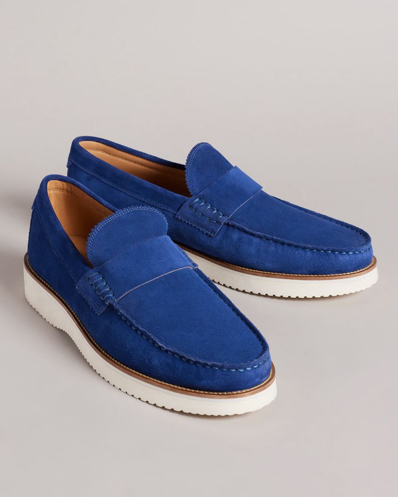 Ted Baker Isaacc Extralight Mocka Loafers Herr Blå | CRO-673294