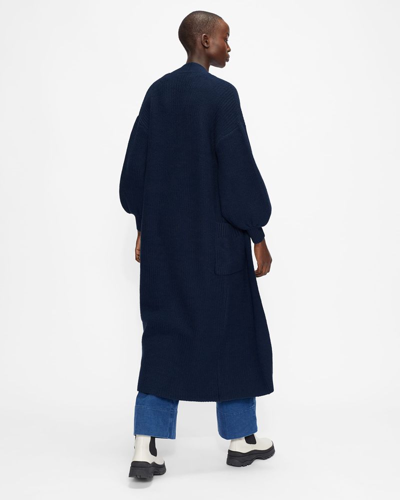 Ted Baker Islabel Floor Length Edge To Edge Cardi Stickat Dam Marinblå | MCH-240659