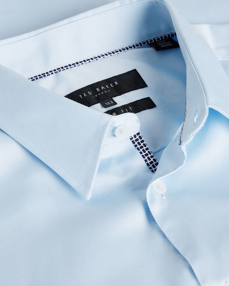 Ted Baker Islass Long Sleeve Slim Fit Skjorta Herr Blå | LXI-142560