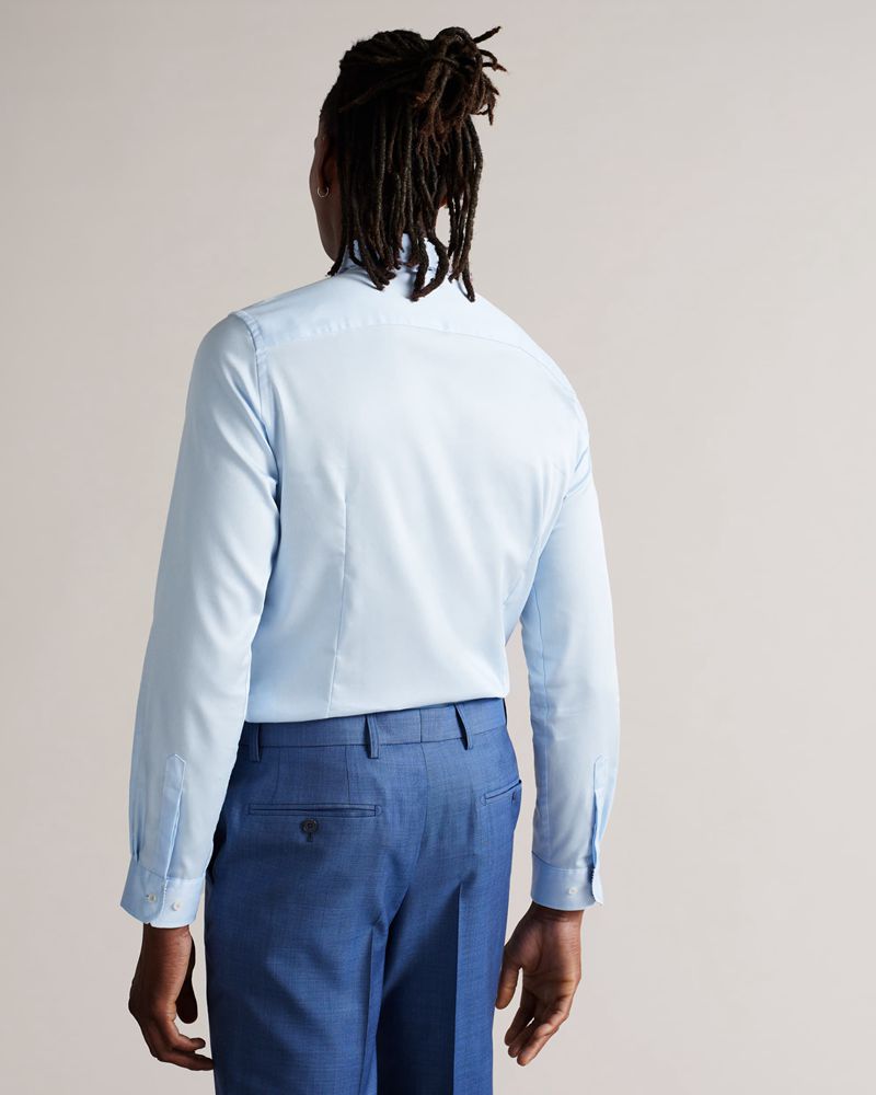 Ted Baker Islass Long Sleeve Slim Fit Skjorta Herr Blå | LXI-142560