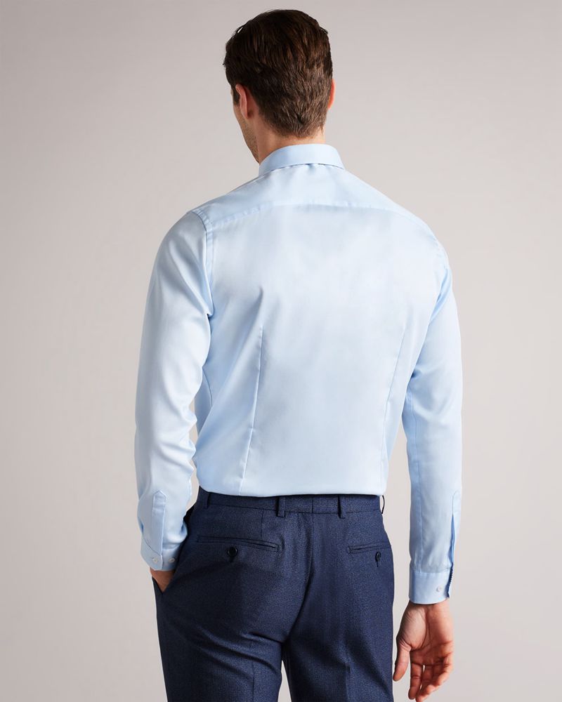 Ted Baker Islass Long Sleeve Slim Fit Skjorta Herr Blå | LXI-142560