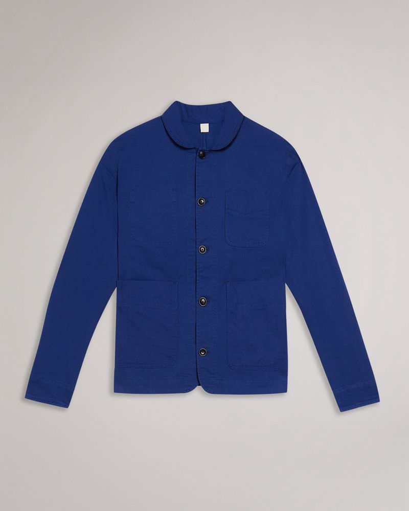 Ted Baker Ivel Texture Block Skjorta Herr Blå | UDB-879015