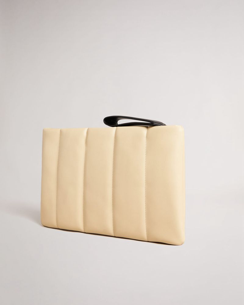 Ted Baker Jader Vertically Quilted Oversized Clutch Clutch Väska Dam Vita | DVF-802745