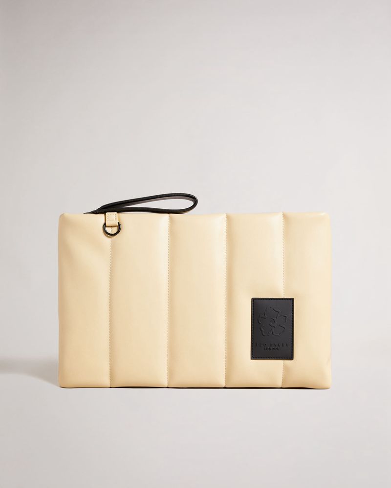 Ted Baker Jader Vertically Quilted Oversized Clutch Clutch Väska Dam Vita | DVF-802745