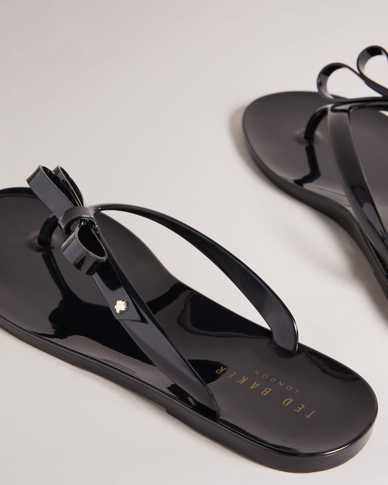 Ted Baker Jassey Bow Flip Sandaler Dam Svarta | UDI-837902