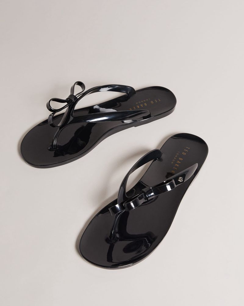 Ted Baker Jassey Bow Flip Sandaler Dam Svarta | UDI-837902