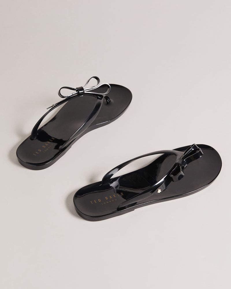 Ted Baker Jassey Bow Flip Sandaler Dam Svarta | UDI-837902
