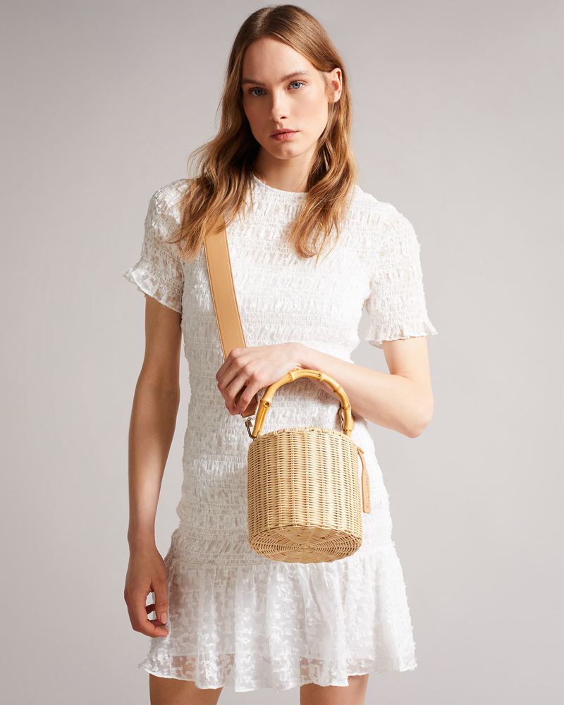 Ted Baker Jayriri Basket Weave Bucket Crossbody Väska Dam Bruna | ADT-978605