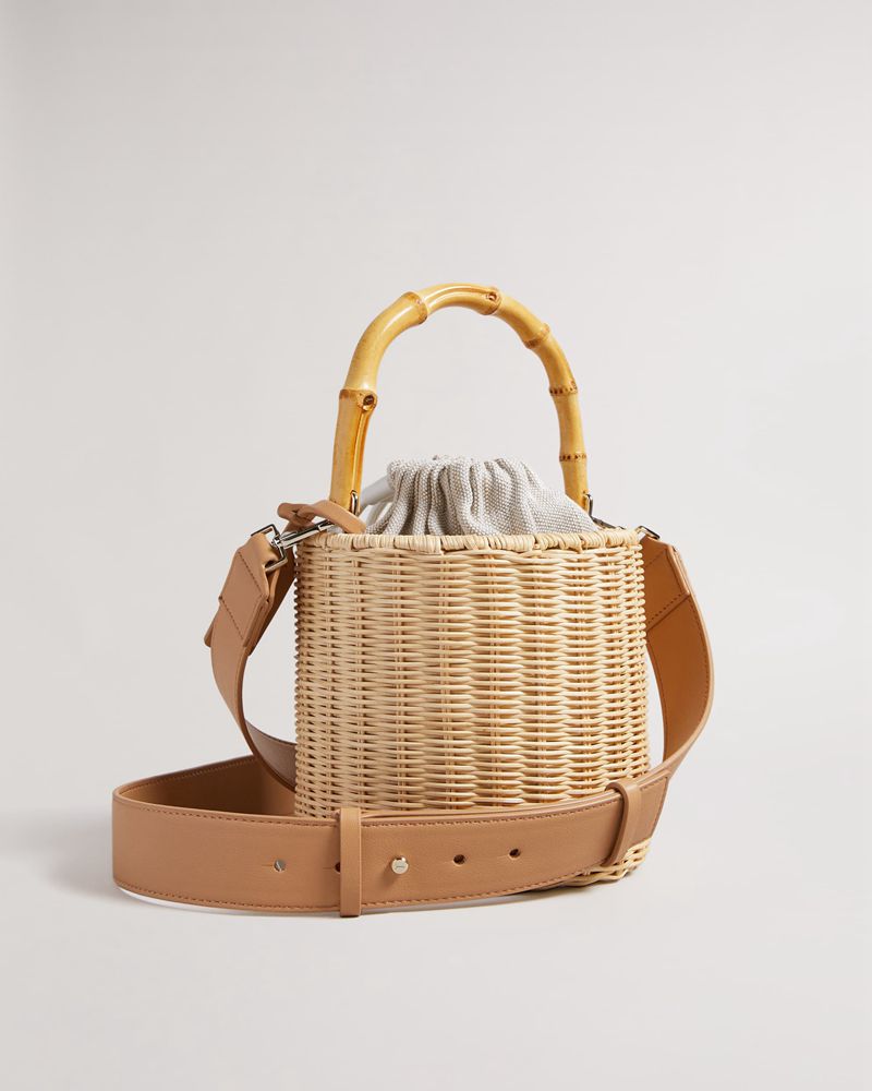 Ted Baker Jayriri Basket Weave Bucket Crossbody Väska Dam Bruna | ADT-978605