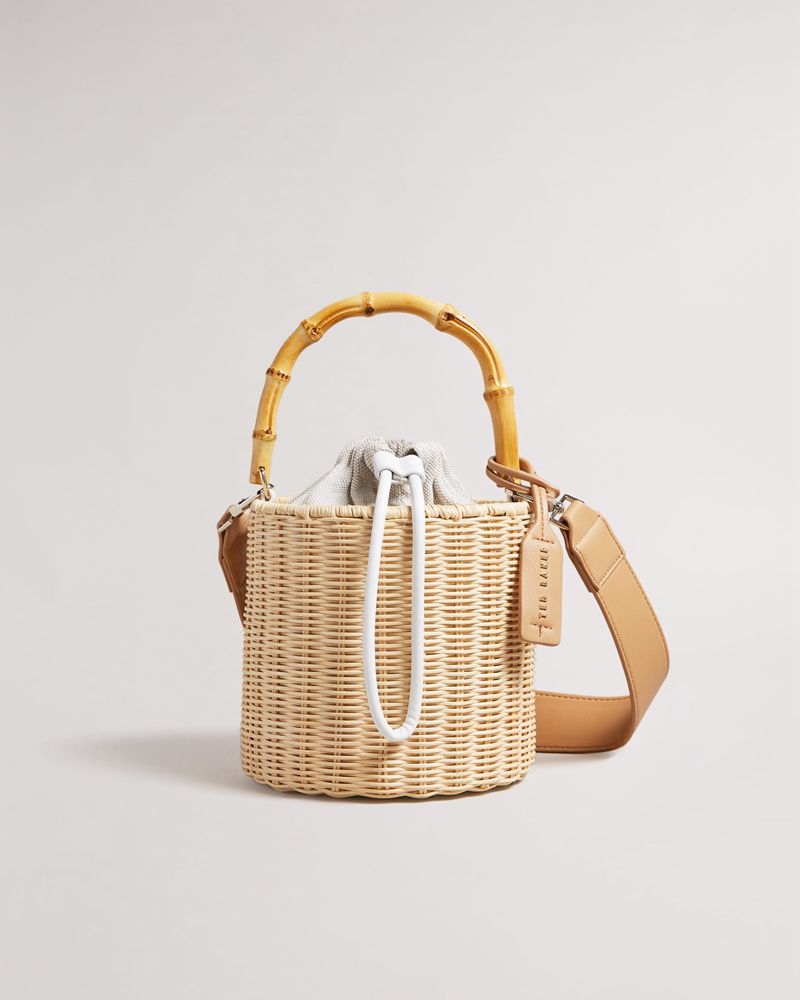 Ted Baker Jayriri Basket Weave Bucket Crossbody Väska Dam Bruna | ADT-978605