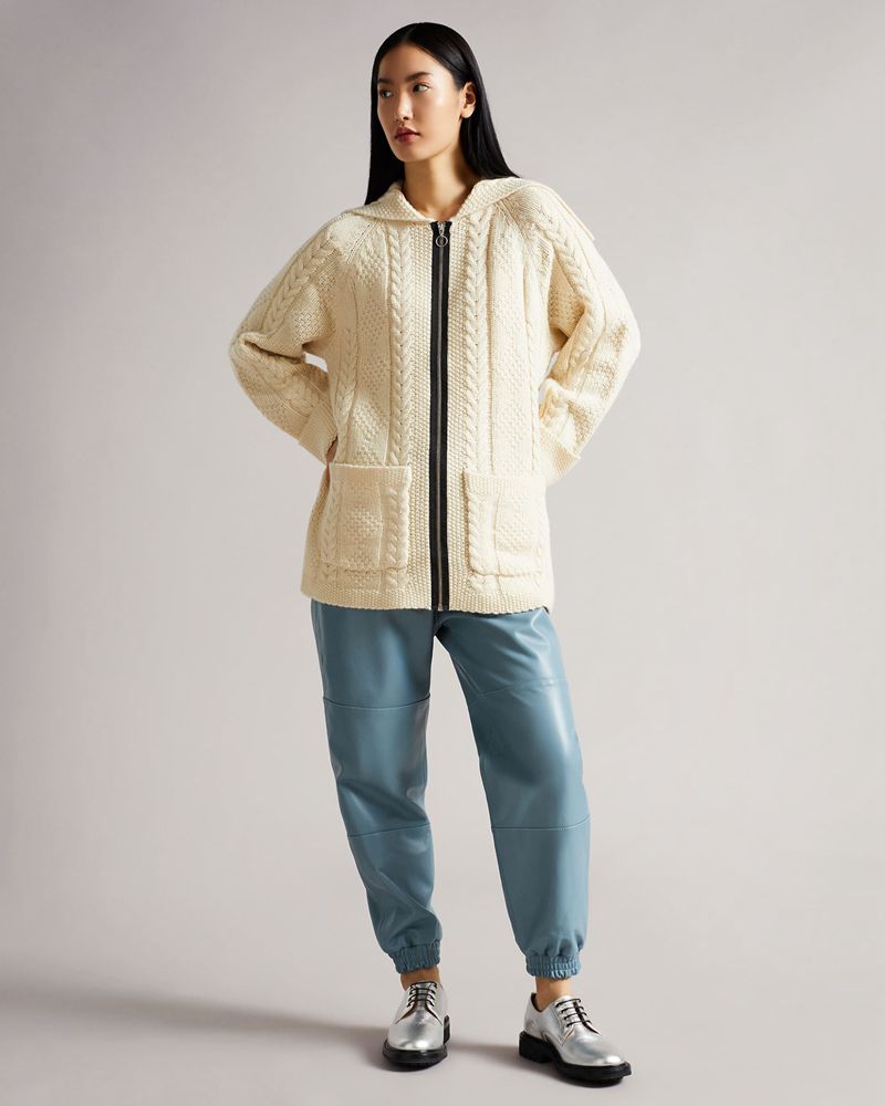 Ted Baker Jayylah Läder Jogger Byxor Dam Blå | NOC-021794