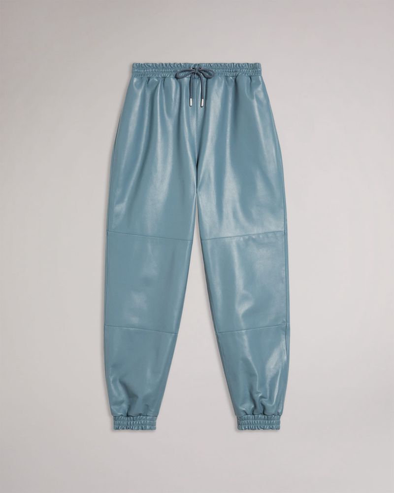 Ted Baker Jayylah Läder Jogger Byxor Dam Blå | NOC-021794