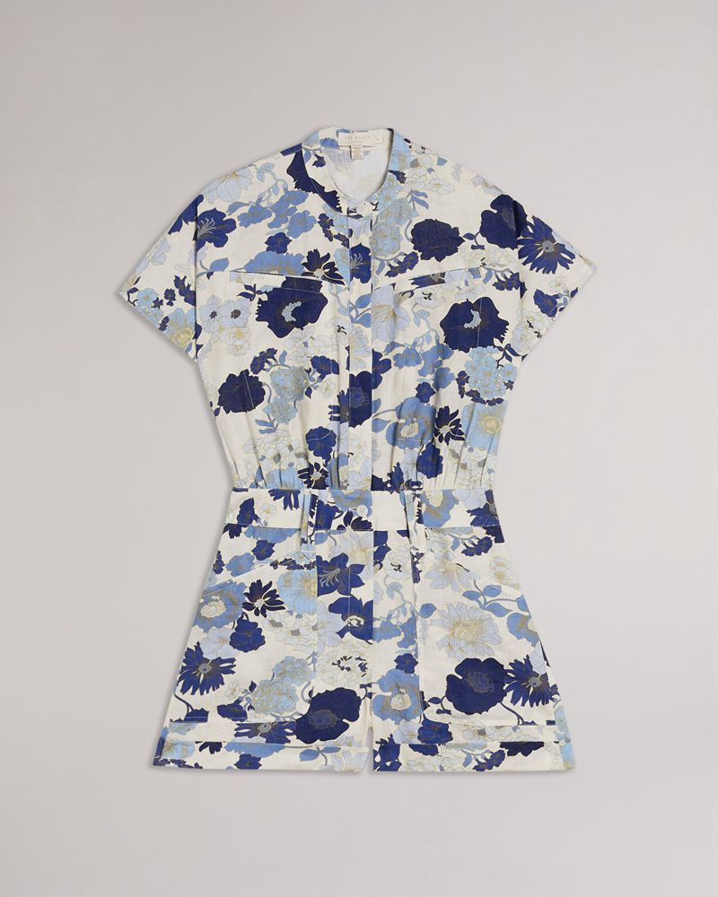 Ted Baker Jensine Printed With Utility Pocket Jumpers Dam Blå | XGT-615204