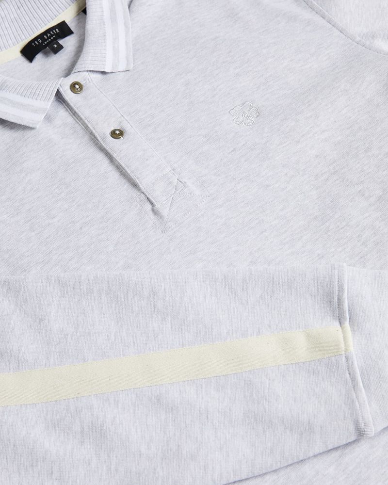 Ted Baker Jermyn Long Sleeve Rugby Polo Blast Herr Gray | NMJ-092753