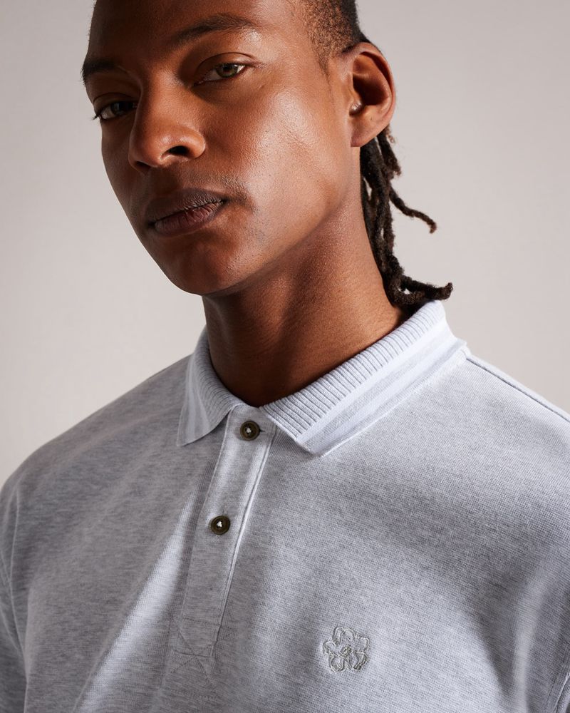 Ted Baker Jermyn Long Sleeve Rugby Polo Blast Herr Gray | NMJ-092753