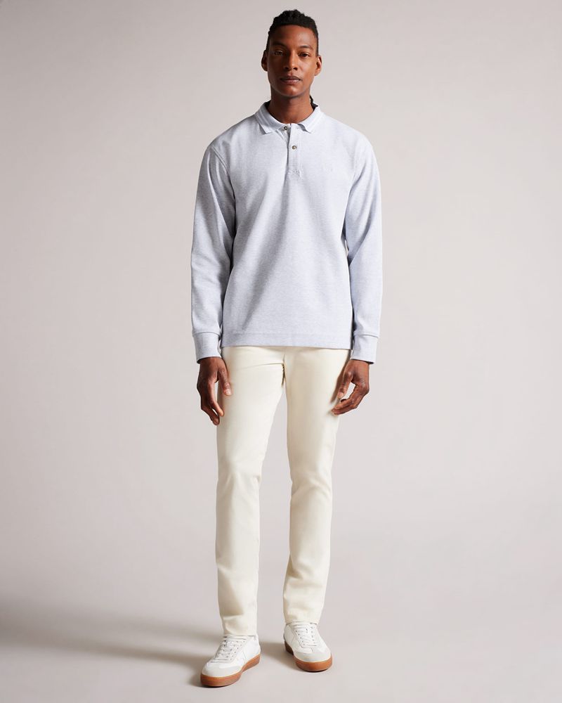 Ted Baker Jermyn Long Sleeve Rugby Polo Blast Herr Gray | NMJ-092753