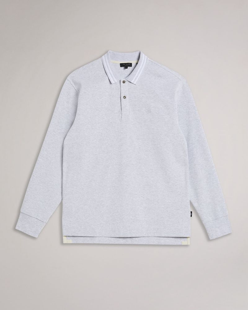 Ted Baker Jermyn Long Sleeve Rugby Polo Blast Herr Gray | NMJ-092753