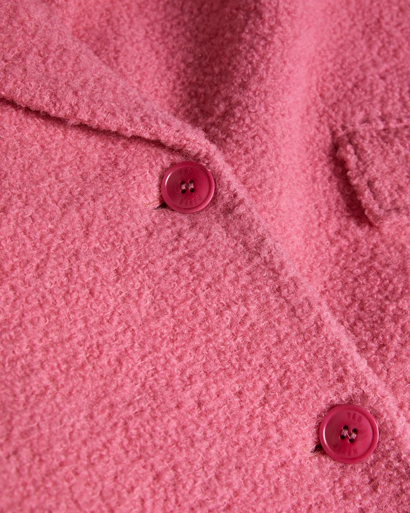 Ted Baker Jjoelle Fabric Blocked Oversized Crombie Rockar Dam Rosa | PEL-342019