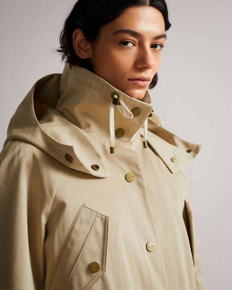 Ted Baker Jjojo Bomull Twill Mac With Detachable Lining Jacka Dam Bruna | URI-513478