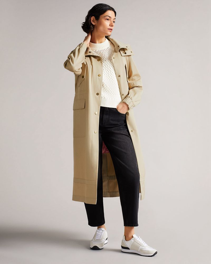 Ted Baker Jjojo Bomull Twill Mac With Detachable Lining Jacka Dam Bruna | URI-513478