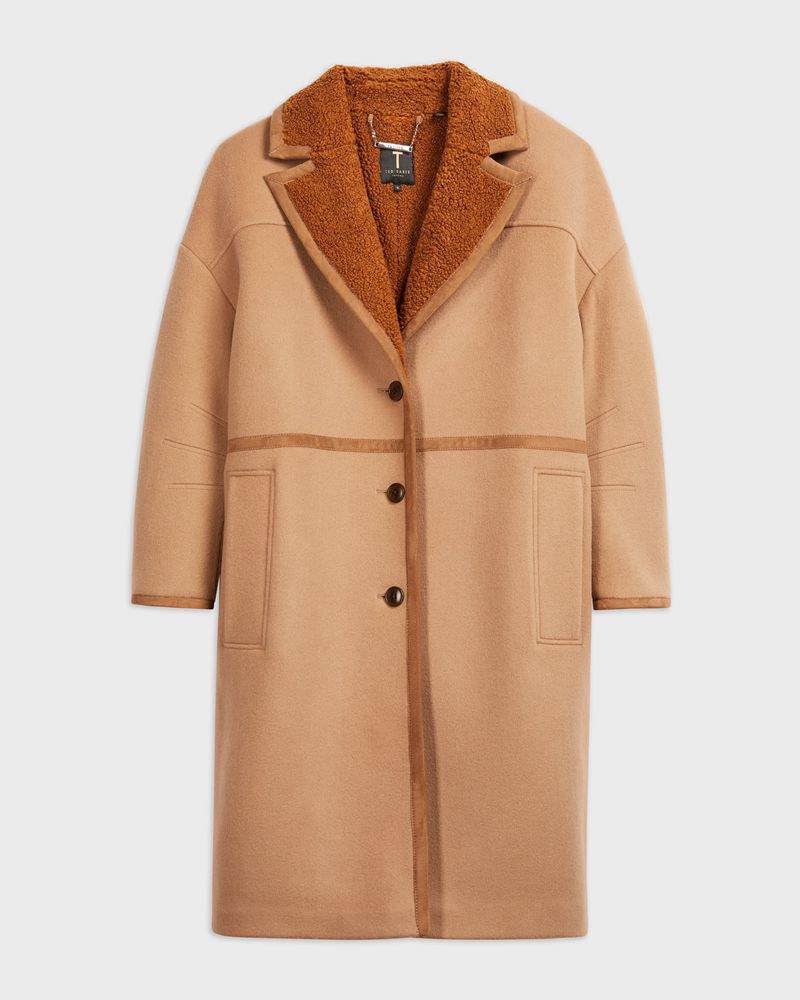 Ted Baker Joanahh Oversized Wool Cocoon Rockar Dam Bruna | PYT-730628