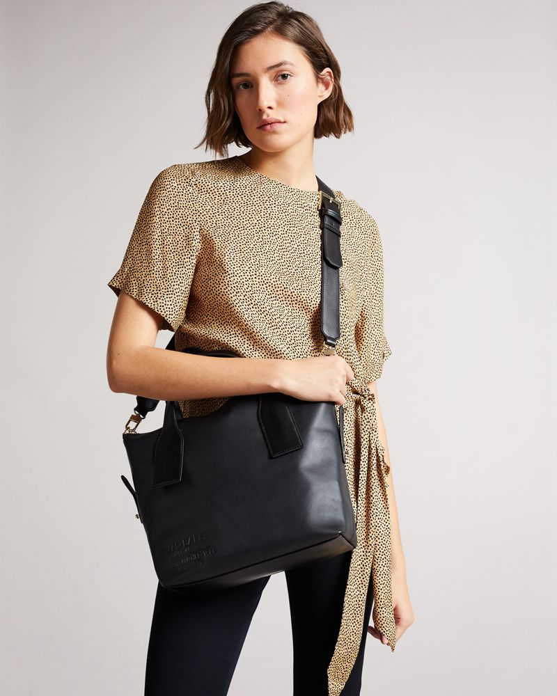Ted Baker Jordela Embossed Branded Tote Väska Dam Svarta | URI-352908