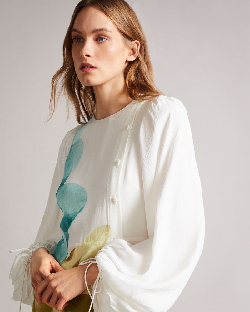 Ted Baker Jordis Button Through Midi Klänning Dam Vita | QKH-741983