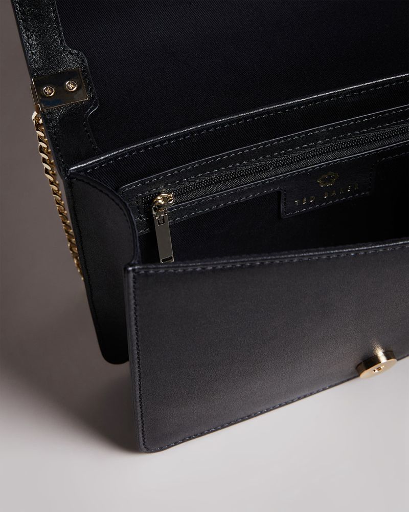 Ted Baker Jorjey Flower Eyelet Cross Body Crossbody Väska Dam Svarta | HUK-180924