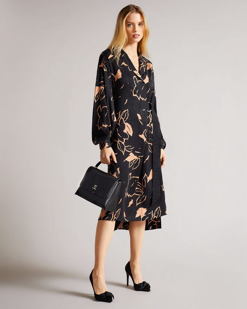 Ted Baker Jorjia Flower Eyelet Handle Axelväska Dam Svarta | GLA-768521