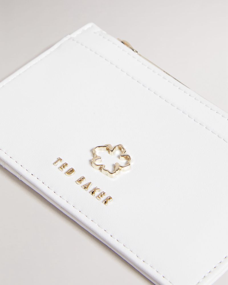 Ted Baker Jorjio Flower Eyelet Zip Card Holder Plånbok Dam Vita | EWP-735041
