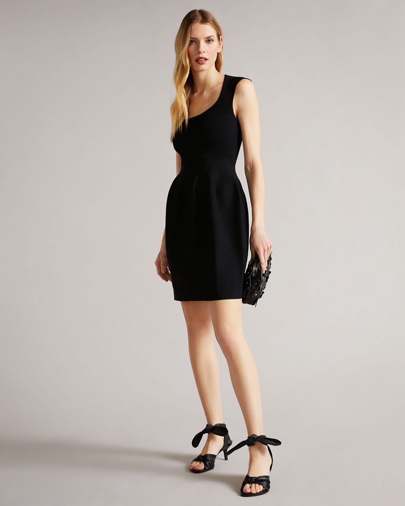 Ted Baker Judit Tulip Knitted Klänning Dam Svarta | QSH-531784