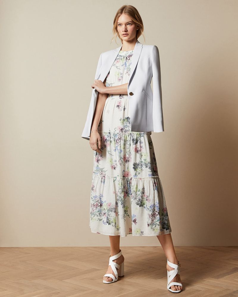 Ted Baker Kahlay Pergolared Midi Klänning Dam Vita | CBO-763458